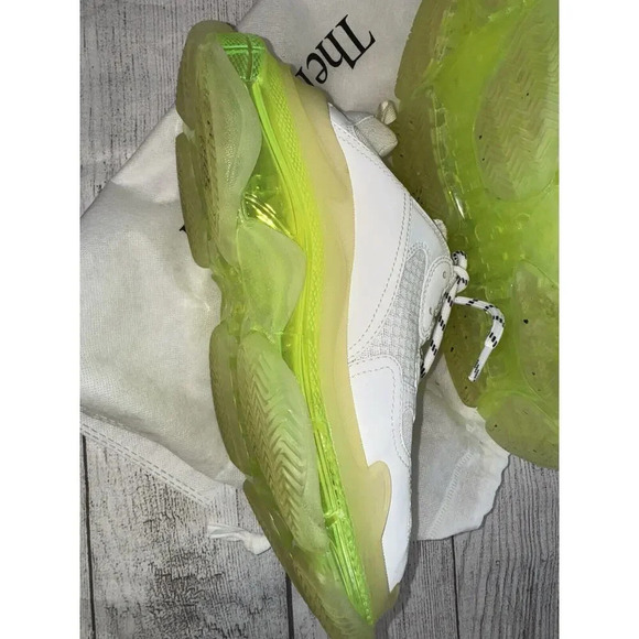 Balenciaga Triple S Womens Sneakers Size 40 EU / 10 US Neon Green Clear Sole - Picture 7 of 14
